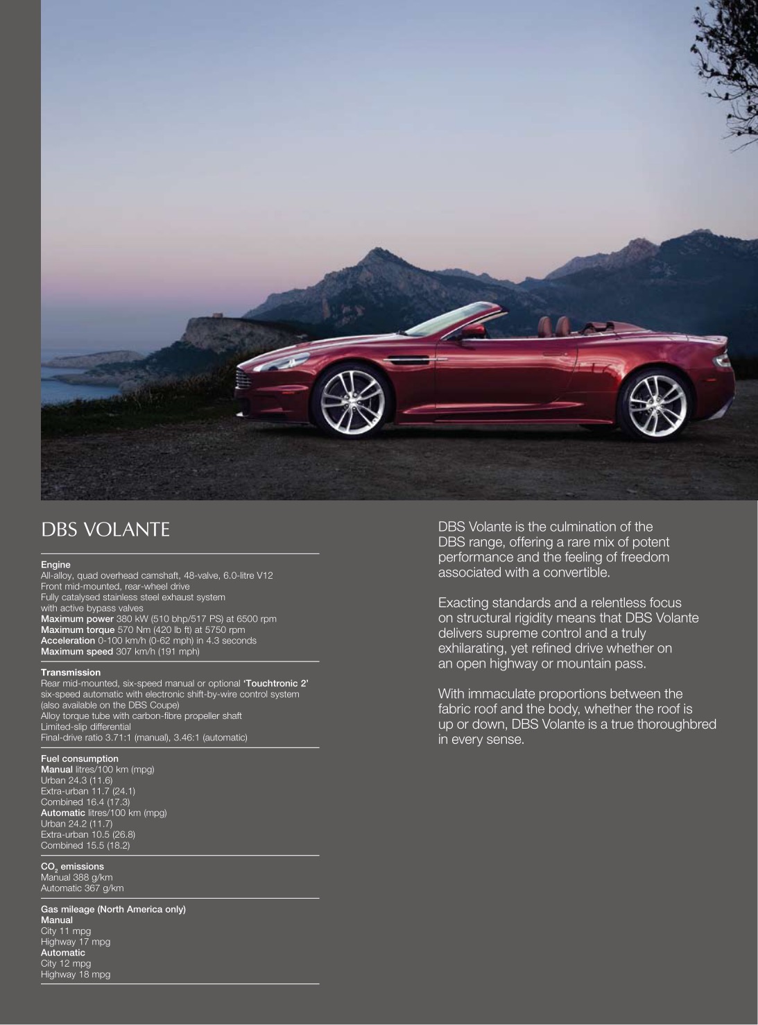 2009 Aston Martin Model Range Brochure Page 3